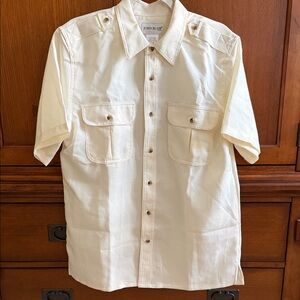 NEW John Blair Men's Cream Button Down Shirt